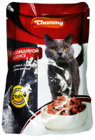 Корм для кошек CHAMMY c говядиной 100 гр, 24 шт.